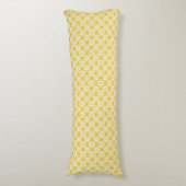 Gele bloem geruite patroon body pillow lichaamskussen (Voorkant Verticaal)