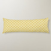 Gele bloem geruite patroon body pillow lichaamskussen (Voorkant)
