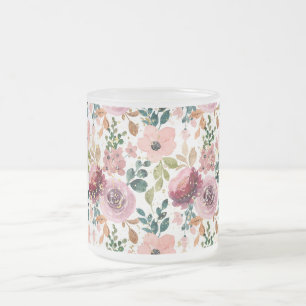 gele bloem glittersmok , bloem sparkle esthetisch matglas koffiemok