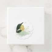 Gele bloem groen gunst tag bedankjes labels (In situ)