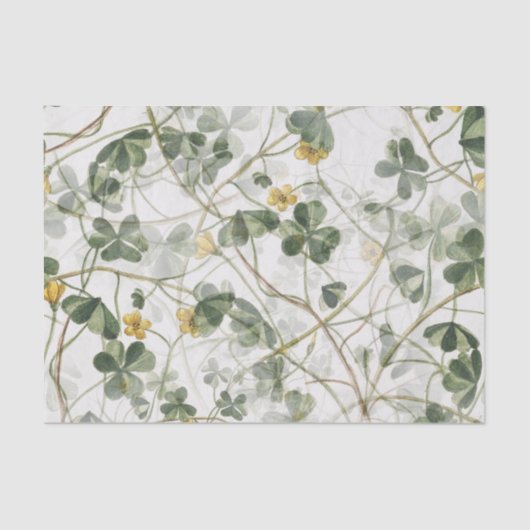 Gele bloem groene klaver ontkoppeling tissuepapier (Voorkant)