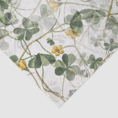 Gele bloem groene klaver ontkoppeling tissuepapier (Detail)