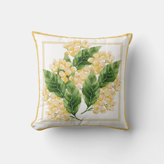 Gele bloem in lijst kussen (Voorkant)