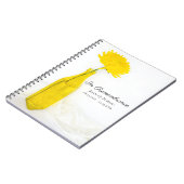 Gele bloem in vaas viering van het leven begrafeni notitieboek (Linkerzijde)