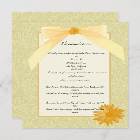 Gele Bloem Kaartenset Kaart (Voorkant / Achterkant)