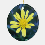 gele bloem keramisch ornament (Links)