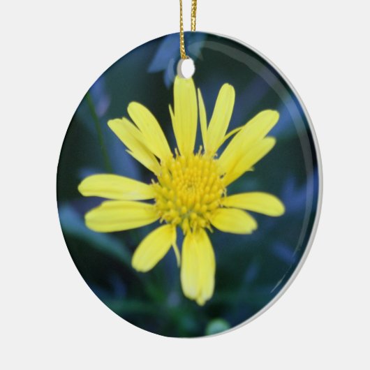 gele bloem keramisch ornament (Links)