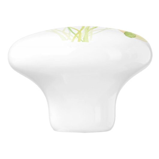 Gele bloem keramische knop (Zijkant)