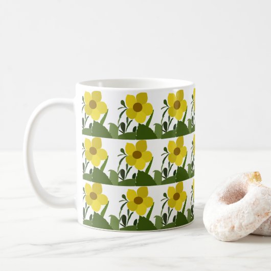 Gele Bloem Koffiemok (Met donut)