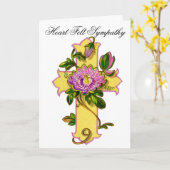 Gele bloem kruis sympathie kaart 18 (Gele Bloem)