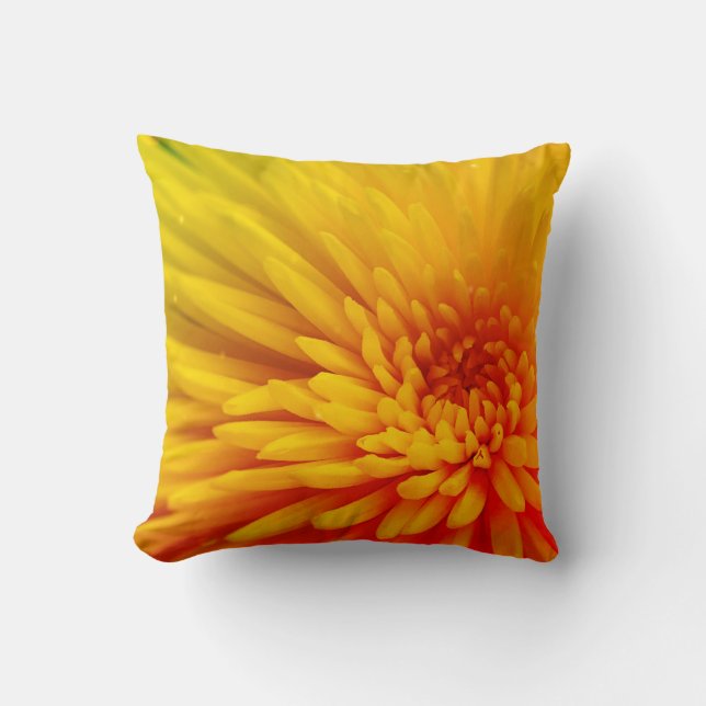 Gele bloem kussen (Voorkant)