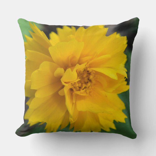 Gele bloem kussen (Voorkant)