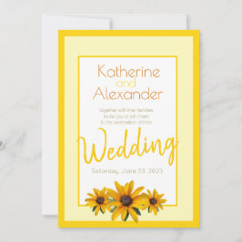 Gele Bloem Lente Zomer Eenvoudige Bruiloft Kaart