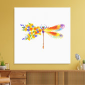 Gele Bloem Libel Canvas Afdruk (Insitu (Woonkamer))