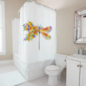 Gele Bloem Libel Douchegordijn (In situ)