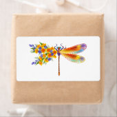 Gele Bloem Libel Etiket (Insitu)