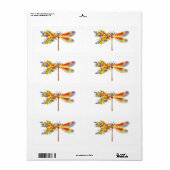 Gele Bloem Libel Etiket (Full Sheet)