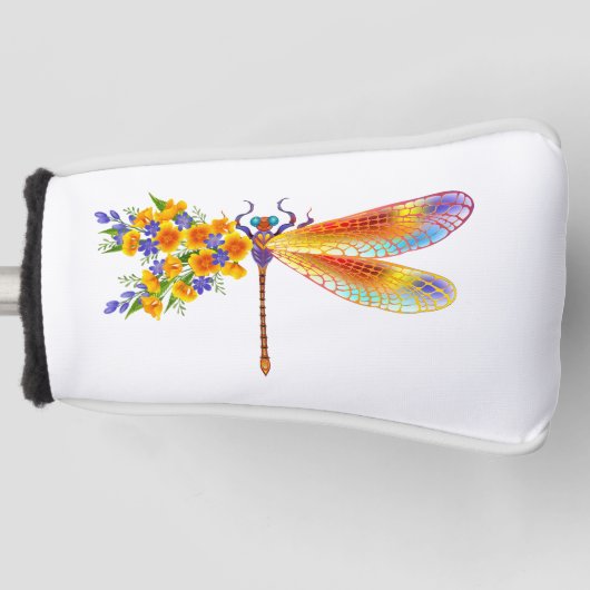 Gele Bloem Libel Golfheadcover (Voorkant)