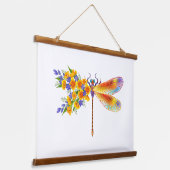 Gele Bloem Libel Hangend Wandkleed (Gebogen)