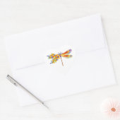 Gele Bloem Libel Hart Sticker (Envelop)