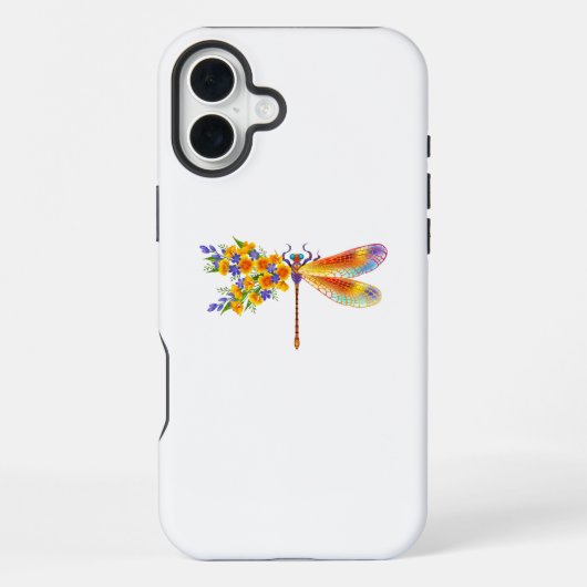 Gele Bloem Libel iPhone Hoesje (Achterkant)