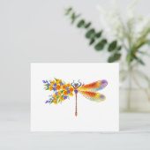 Gele Bloem Libel Kaart (Staand voorkant)