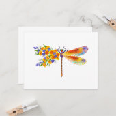 Gele Bloem Libel Kaart (Voorkant / Achterkant in situ)