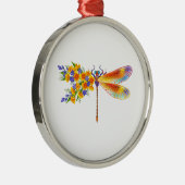 Gele Bloem Libel Metalen Ornament (Rechts)
