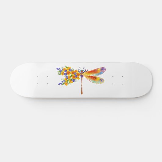Gele Bloem Libel Persoonlijk Skateboard (Horizontaal)