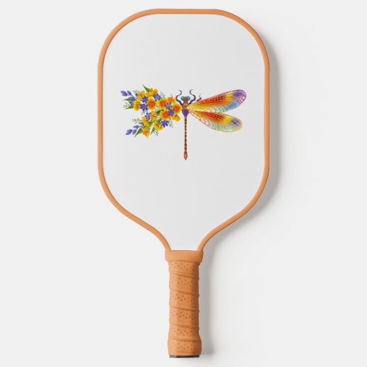 Gele Bloem Libel Pickleball Paddle (Voorkant)