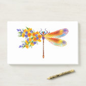 Gele Bloem Libel Post-it® Notes (Op bureau)