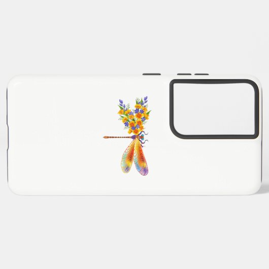 Gele Bloem Libel Samsung Galaxy Hoesje (Linkerkant)