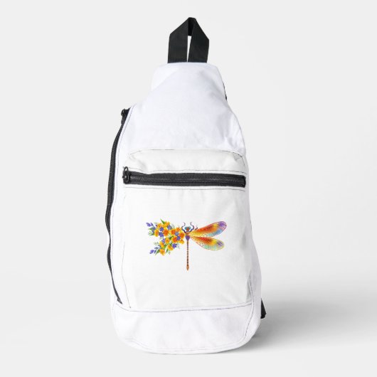 Gele Bloem Libel Sling Bag (Voorkant)