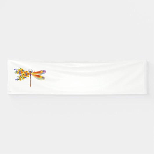 Gele Bloem Libel Spandoek (Horizontaal)
