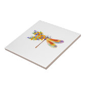 Gele Bloem Libel Tegeltje (Zijkant)