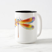 Gele Bloem Libel Tweekleurige Koffiemok (Voorkant rechts)