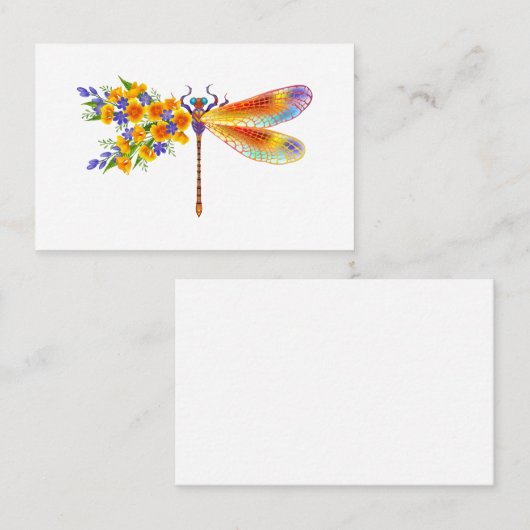 Gele Bloem Libel Visitekaartje (Voorkant / Achterkant)