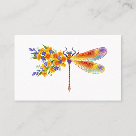 Gele Bloem Libel Visitekaartje (Voorkant)