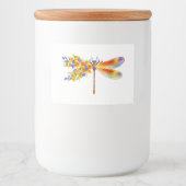 Gele Bloem Libel Voedselcontainer Etiket (Voorkant)