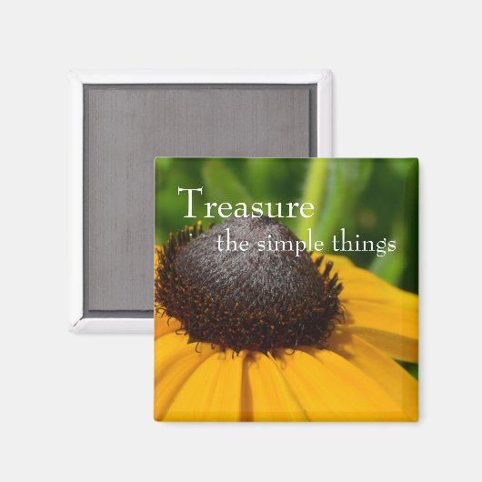 Gele bloem macro magneet (Voorkant / Achterkant)