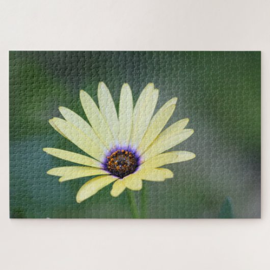 Gele bloem met groen legpuzzel (Horizontaal)