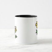 Gele bloem met zoete tekening mok (Midden)