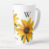 Gele Bloem Moderne Eenvoudige Zwarte Eyed Susan Latte Mok (Rechterhoek)