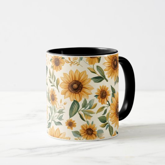 Gele bloem mok (Voorkant rechts)