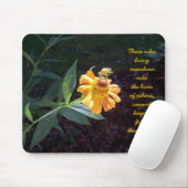 Gele bloem mousepad met James Barrie quote Muismat (Met muis)