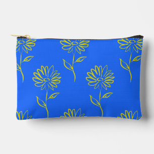 Gele bloem omlijning op een blauwe achtergrond etui
