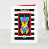 Gele Bloem op Star of David Wenskaart Kaart (Voorkant)