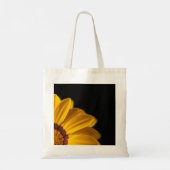 Gele bloem op zwarte achtergrond tote bag (Achterkant)