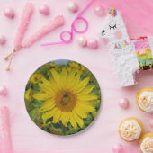 gele bloem papieren bordje (Feest)