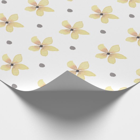 Gele Bloem & Polka cadeaupapier (Hoek)